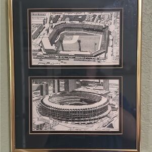 Framed Black and White Stadium Art